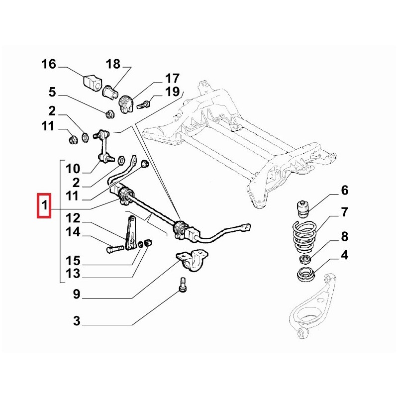 Barre de torsion - Alfa Romeo GTV / SPIDER 3,0 V6  24V