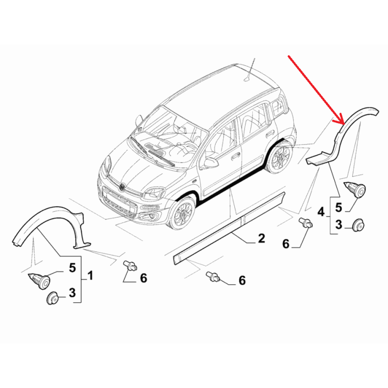 Right front wheelarch - Fiat Panda 4X4 (2012 -- ....)