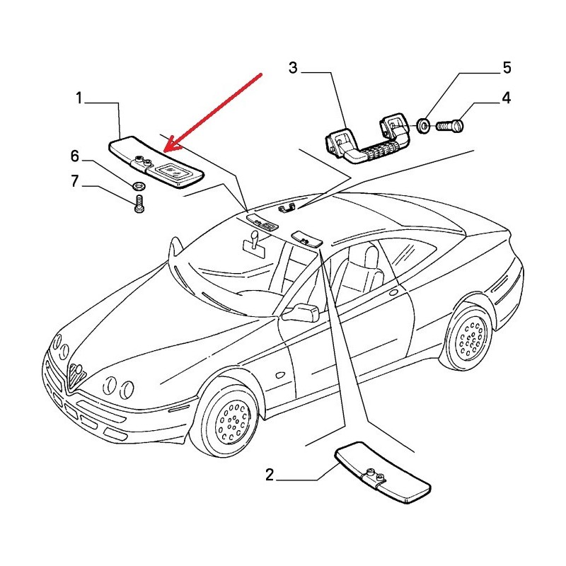 Pantina parasole destra - Alfa Romeo GTV / SPIDER