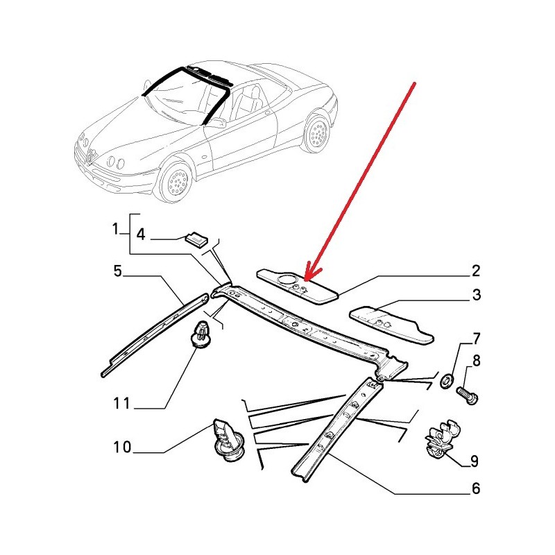 Pantina parasole destra - Alfa Romeo SPIDER