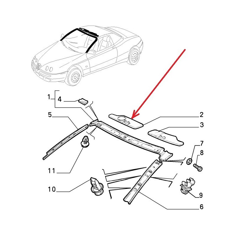 Pantina parasole destra - Alfa Romeo Spider