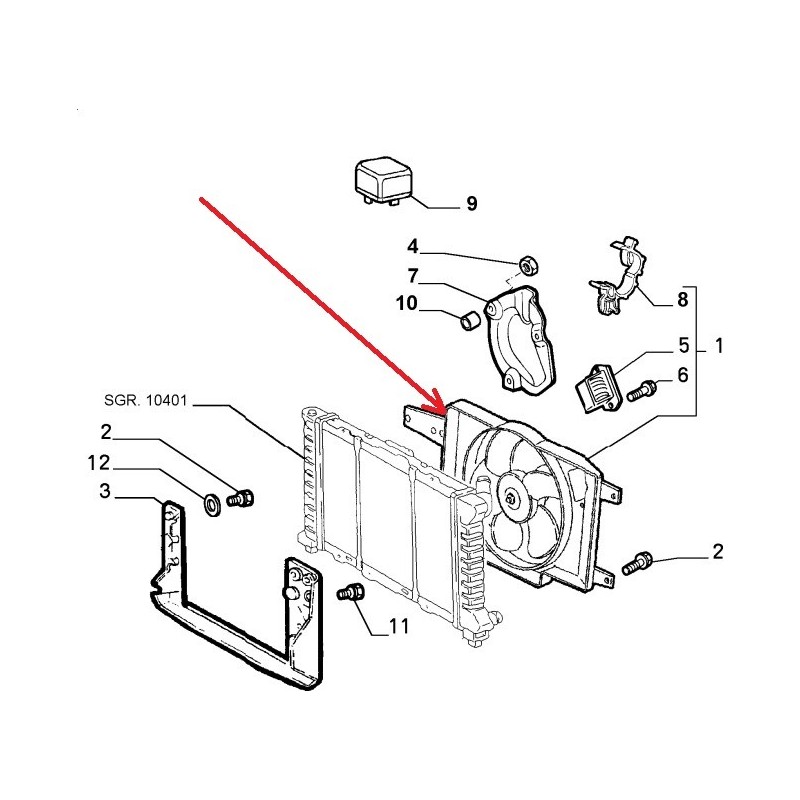 Ventilator - Alfa Romeo 156  1,6 / 1,8 / 2,0 TS