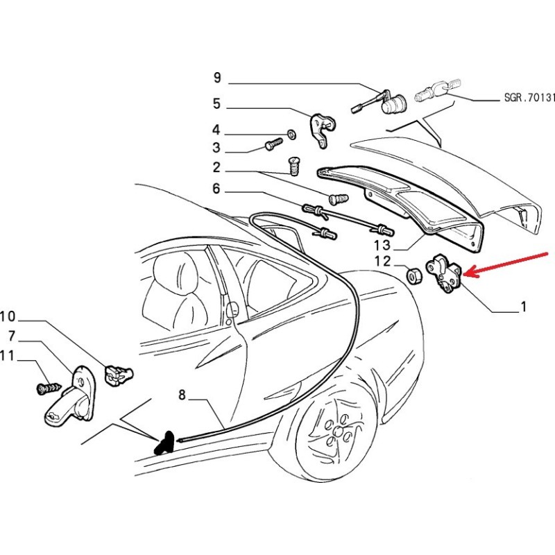 Striker plate - Alfa Romeo Spider / Fiat Coupe 