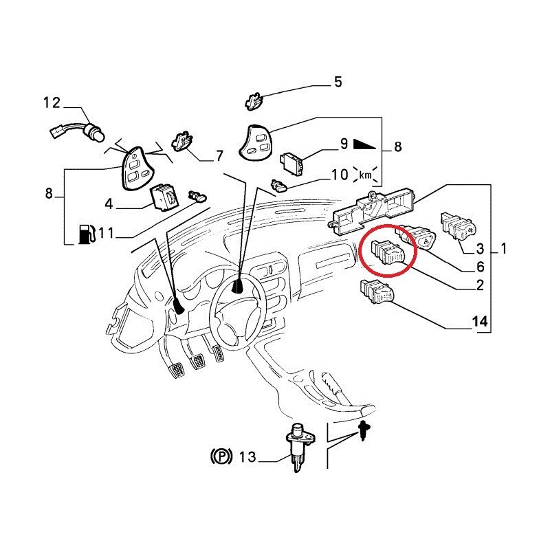 Interruttore fendinebbia - Alfa Romeo GTV / Spider