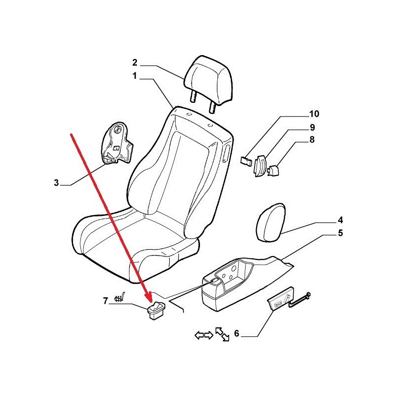 Interruttore sedile - Alfa Romeo GTV