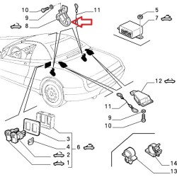 Left softop motor - Alfa Romeo Spider (1995 -- 2006)