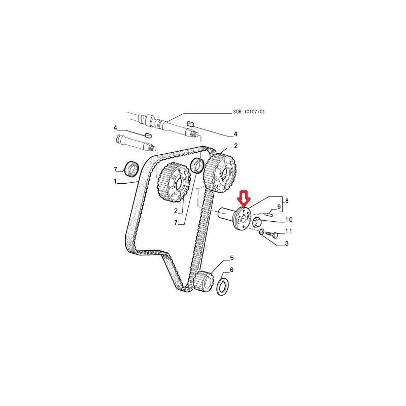 Support pignon distribution - Alfa Romeo GTV / Spider 2,0 Turbo V6