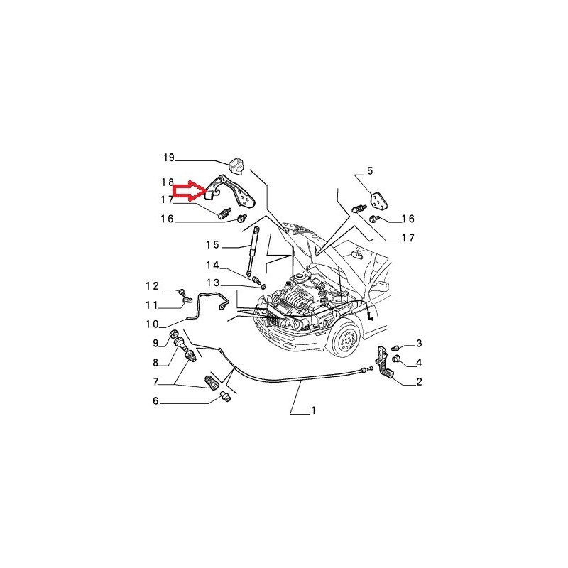 Verrouillage de capot - Alfa Romeo GTV / Spider