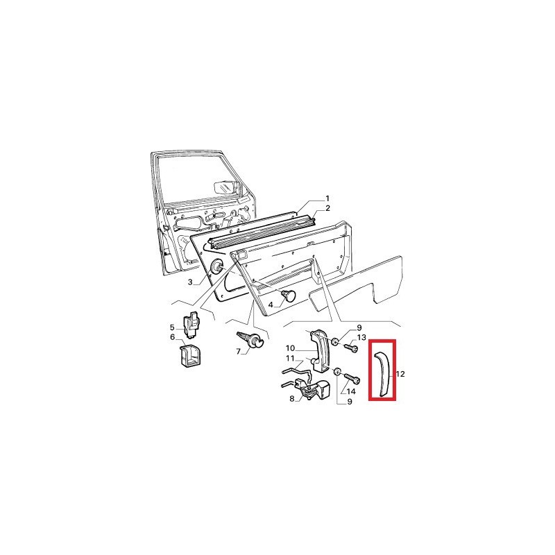 Right handle molding - Alfa Romeo 75